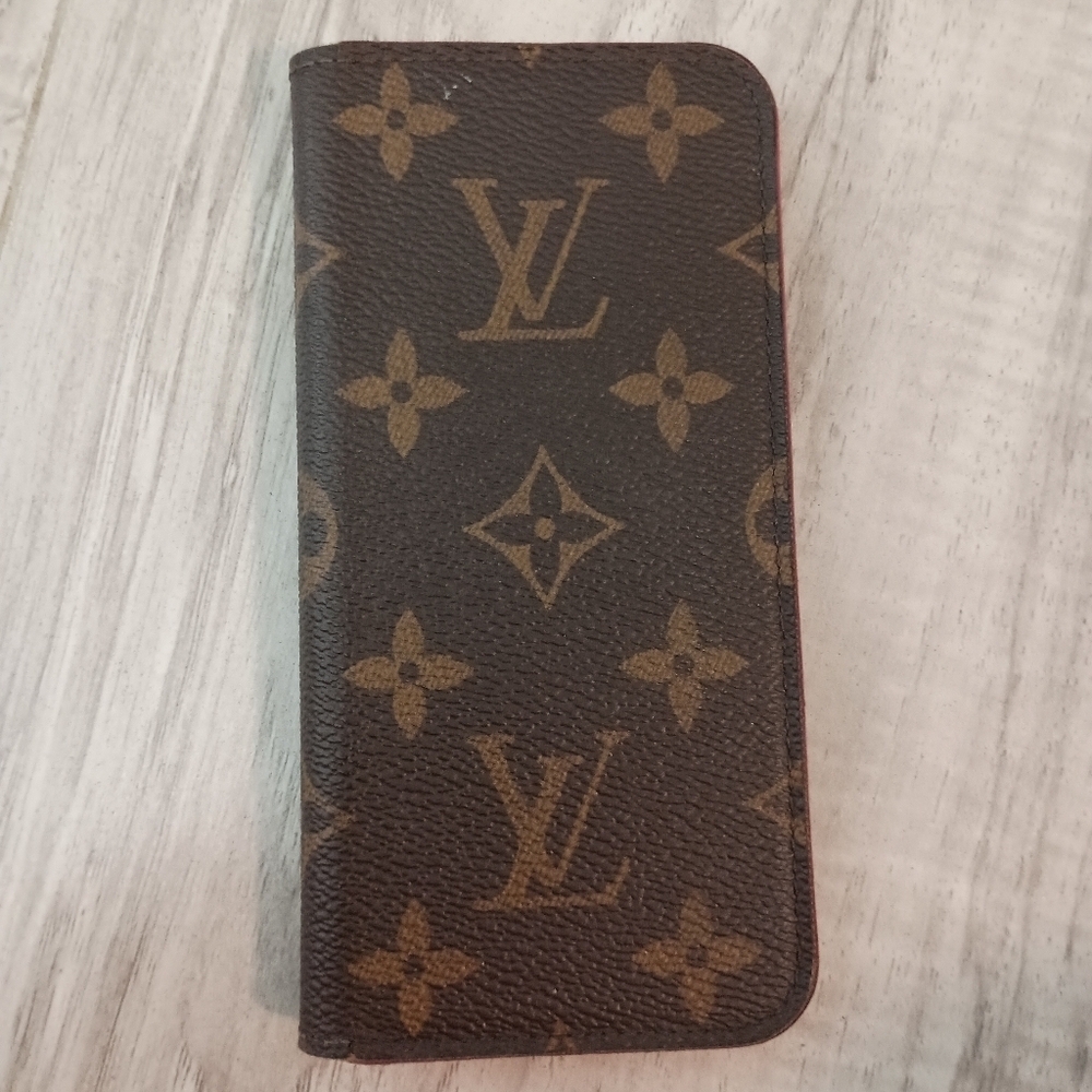 Louis Vuitton LV Monogram Folio iPhone Case Brown
